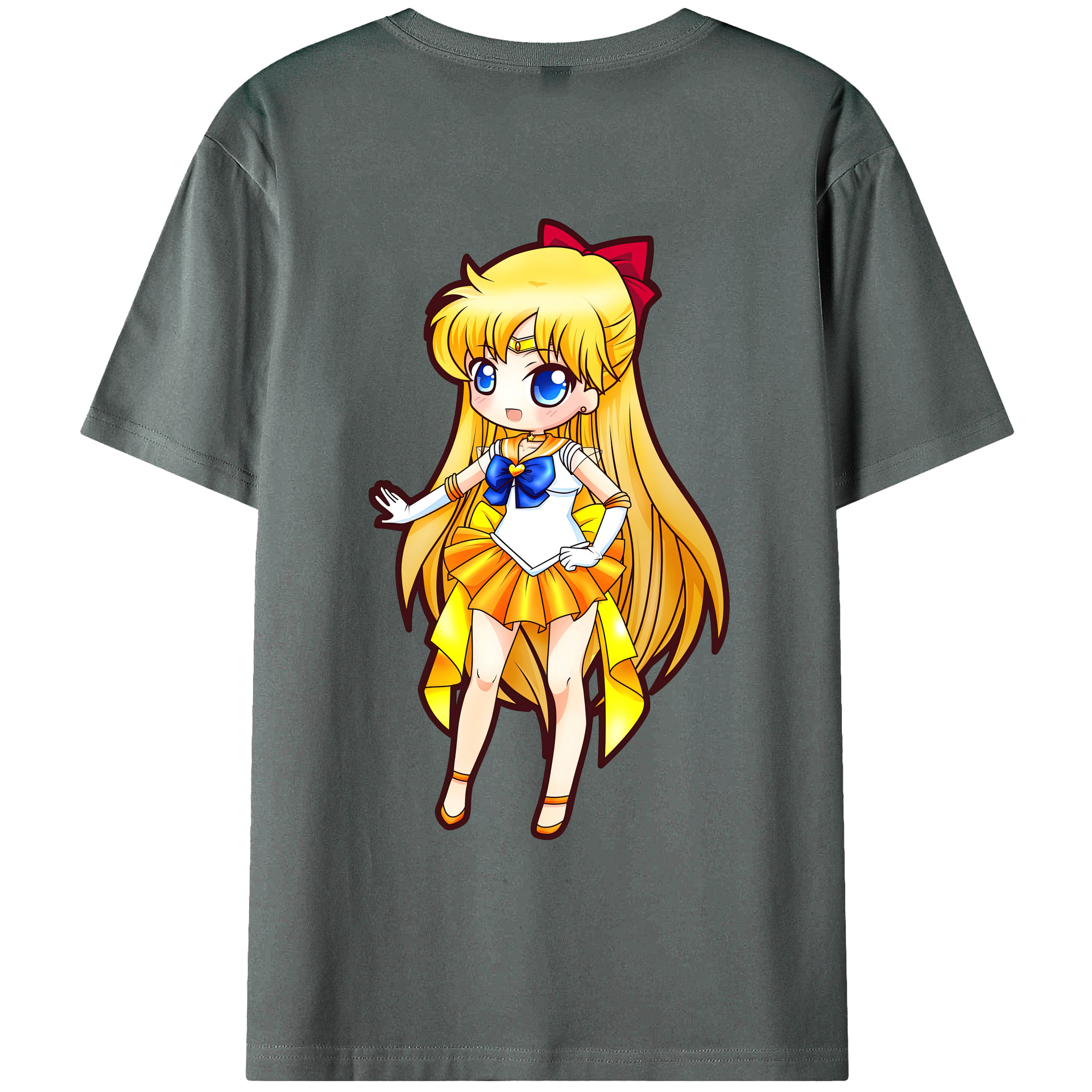 （画像用） 美少女戦士セーラームーン 愛野 美奈子 あいの みなこ Sailor Moon Aino Minako 綿100％ メンズ半袖Tシャツ（バックプリント） 通気性